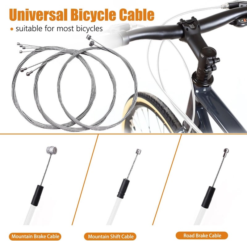 mankk Mannk Universal Bicycle Cable Kit - Shift & Brake Cable Housing with End Caps & O-Rings for Mountain & Road Bike Repair - Image 3